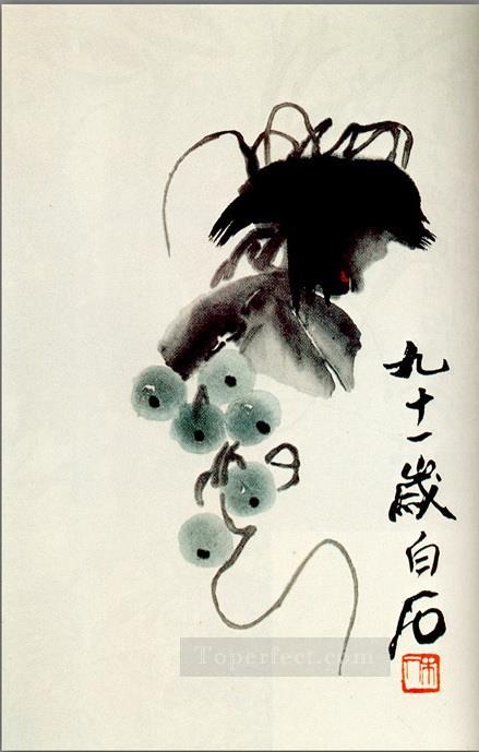 Qi Baishi grapes traditional Chinese Oil Paintings